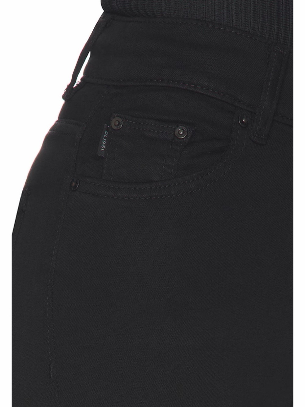 DL1961 Bridget Boot High-Rise Black Flare Raw Hem Jeans (27) - Picture 6 of 14